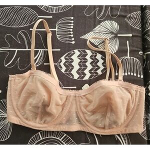 J. Crew underwire mesh balconette bra Sz 34B light‎ pink